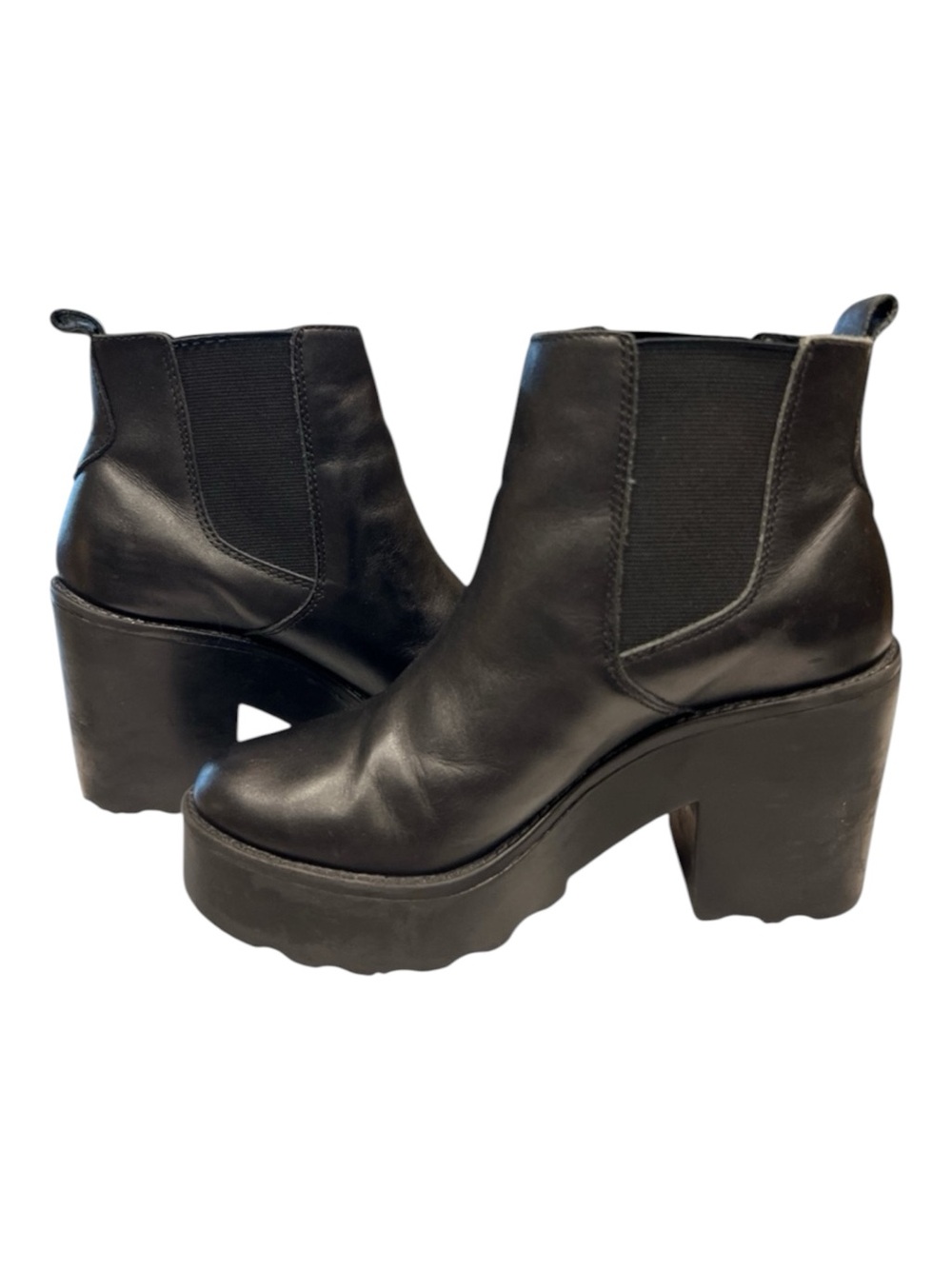 Steve Madden Black Leather Platform Chelsea Boots